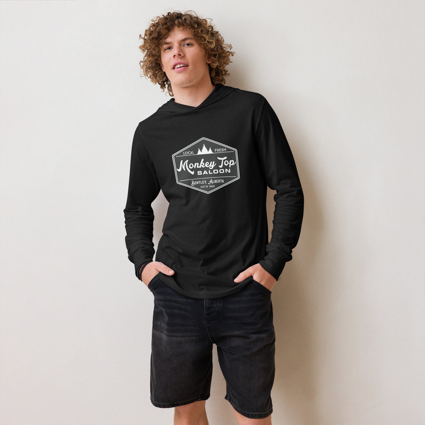 Unisex Hooded long-sleeve tee (Front)