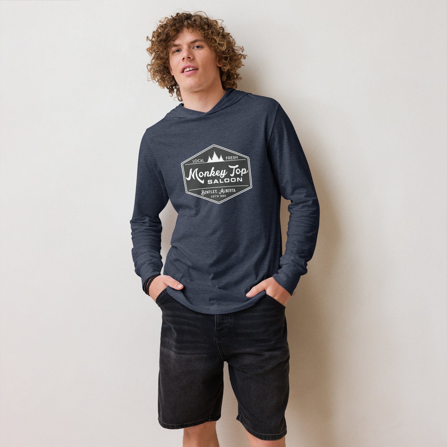 Unisex Hooded long-sleeve tee (Front)