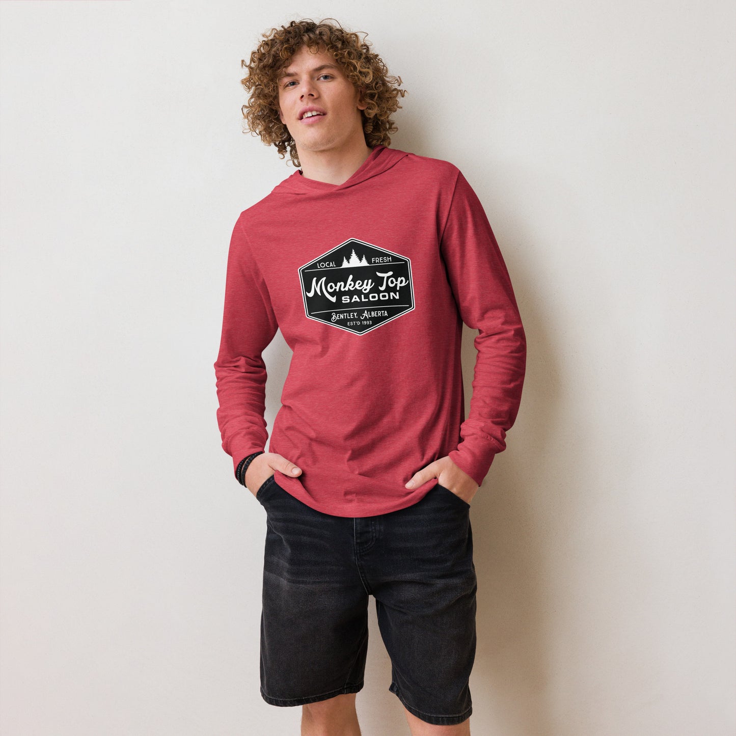Unisex Hooded long-sleeve tee (Front)