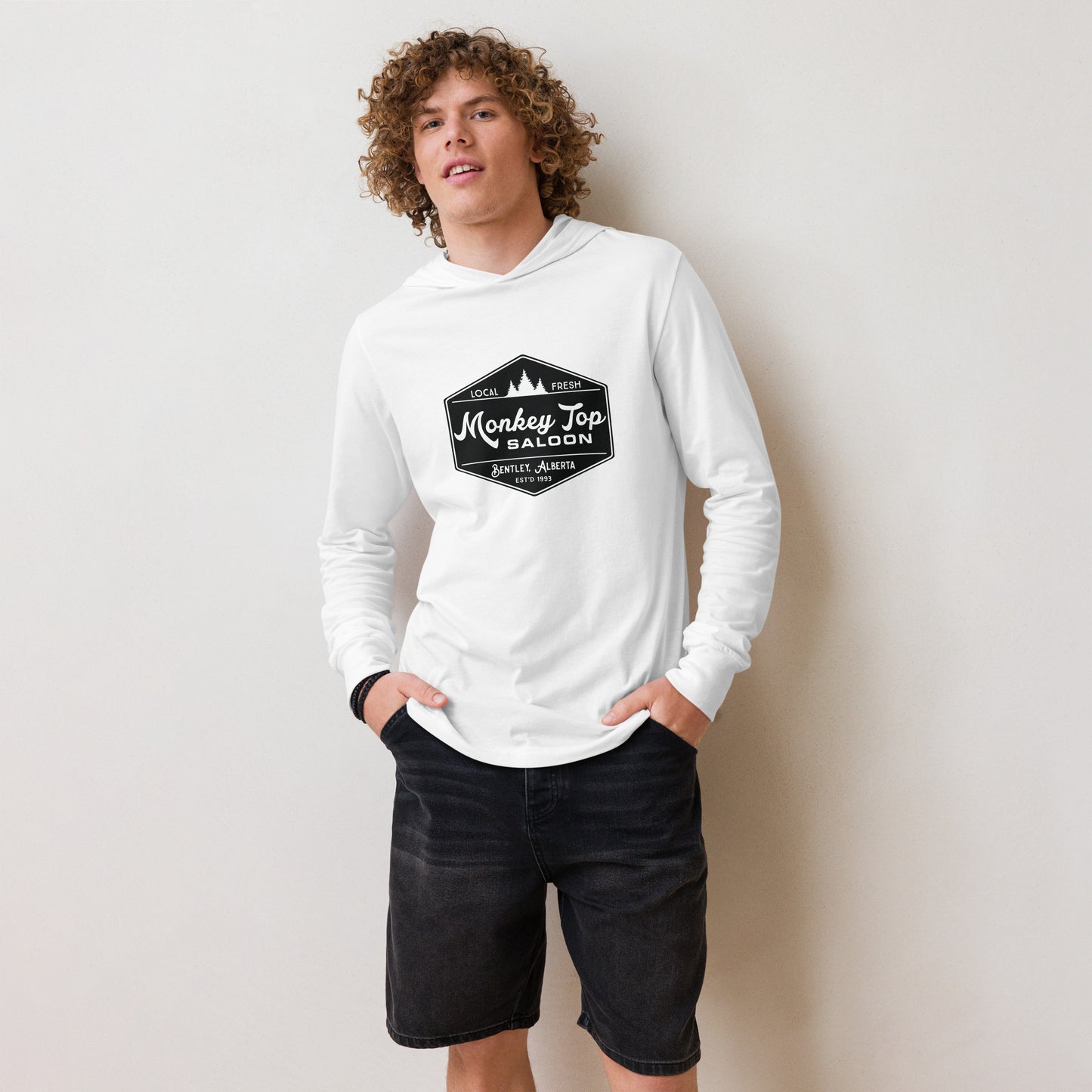 Unisex Hooded long-sleeve tee (Front)